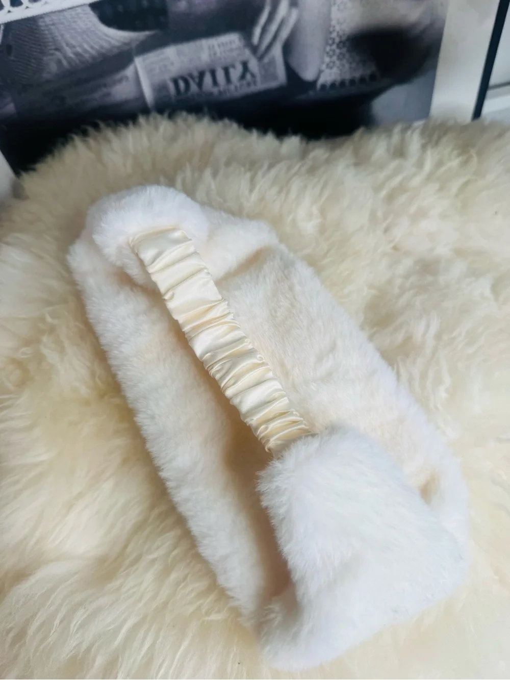 White Faux Fur Clutch Bag - Women's Accessory
